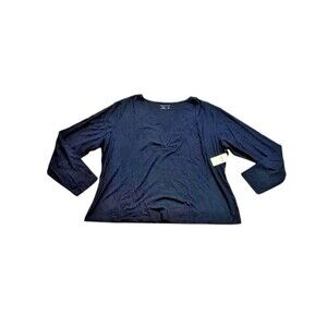 Coldwater Creek Double V Neck Knit Top Women's Size 2X Plus Lagenlook Stretch